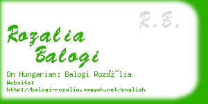 rozalia balogi business card